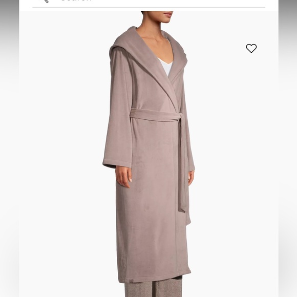 NWT Barefoot Dreams LuxeChic Belted Hooded Robe Unisex Deep Taupe Size Large - Picture 4 of 6